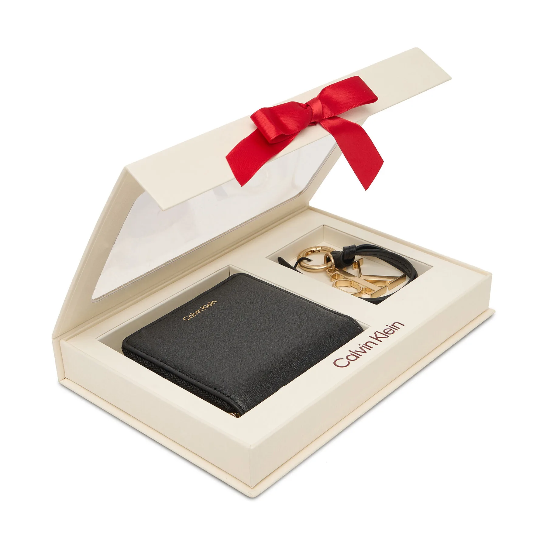 Подаръчен сет Calvin Klein Ck Wallet + Ck Key Fob LV04F0001G Черен – Портмонета