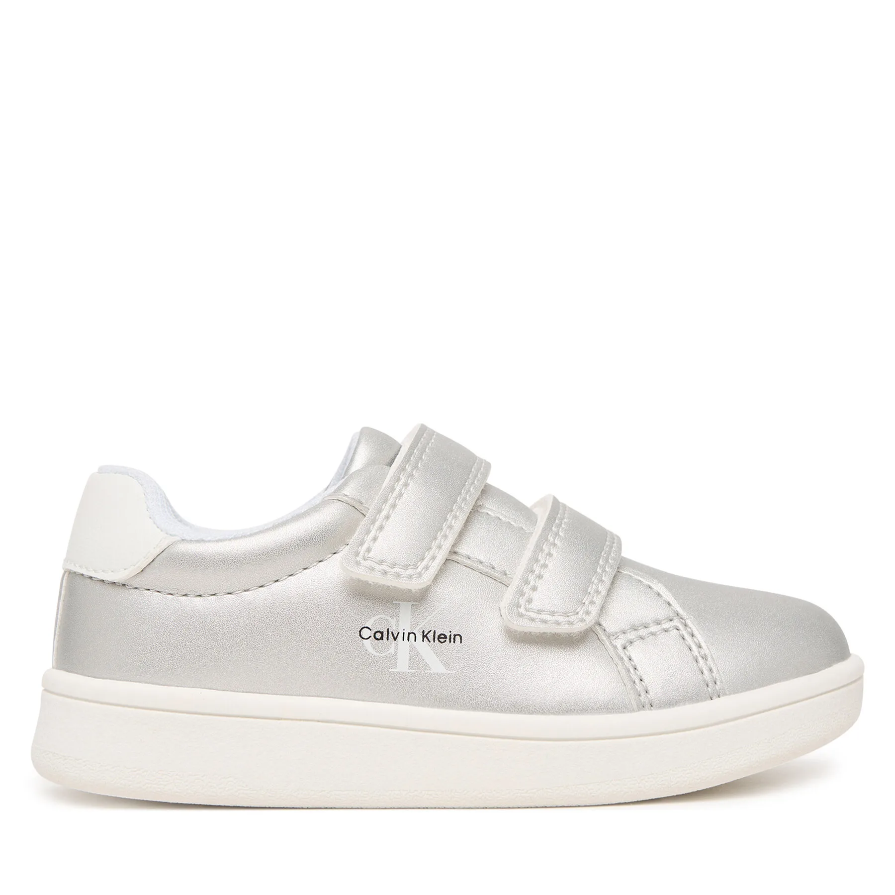 Сникърси Calvin Klein Low Cut Velcro V1A9-83205-0376 M Сребрист – Маратонки за момичета