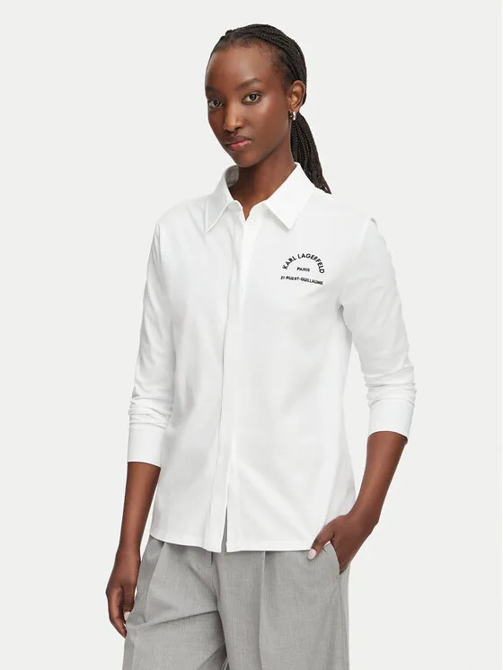 KARL LAGERFELD Риза B3W11025 Бял Regular Fit – Дамски ежедневни ризи