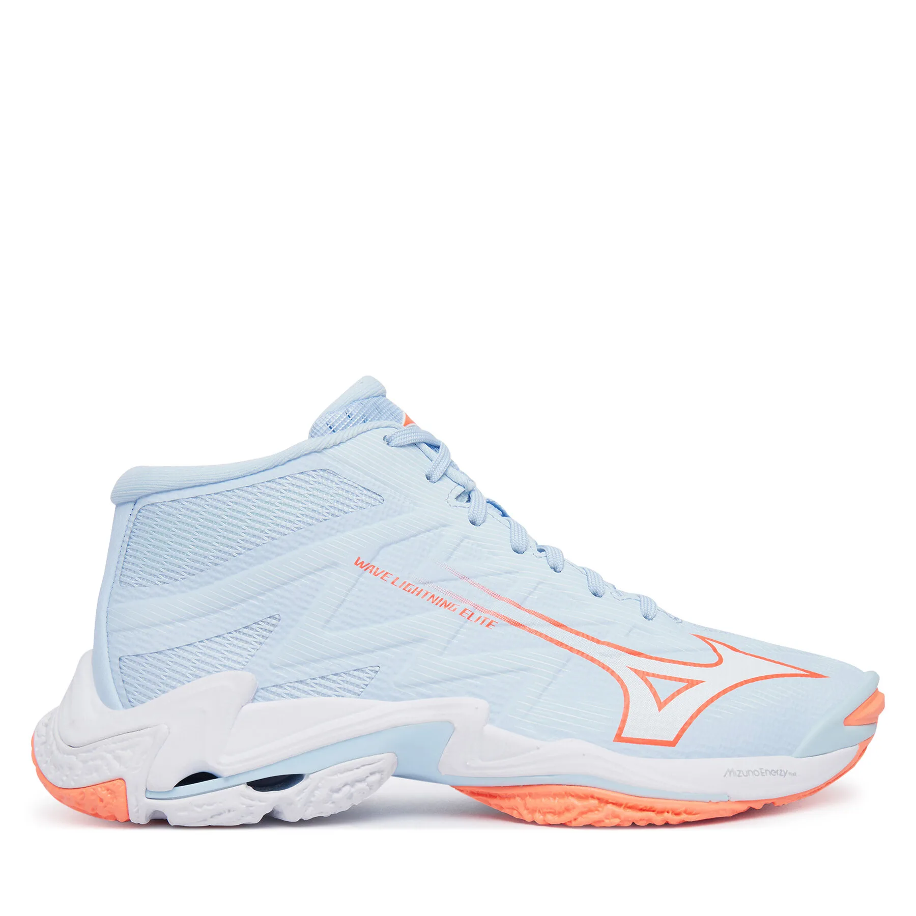 Дамски обувки за зала Mizuno Wave Lightning Elite Mid светлосини – Обувки за спортове на закрито