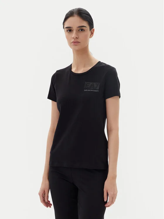 EA7 Emporio Armani Тишърт 7W000492 AF10373 UC001 Черен Regular Fit – Дамски тениски