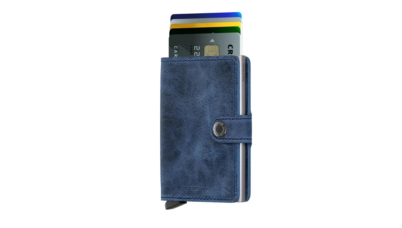 Портмоне Secrid Miniwallet Vintage синьо – Azul – Мъжки портмонета