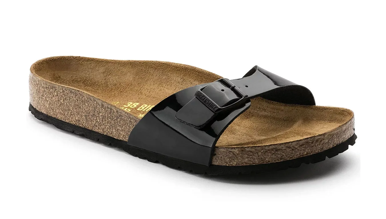 Дамски чехли Birkenstock Madrid Birko-Flor Patent черни – Preto