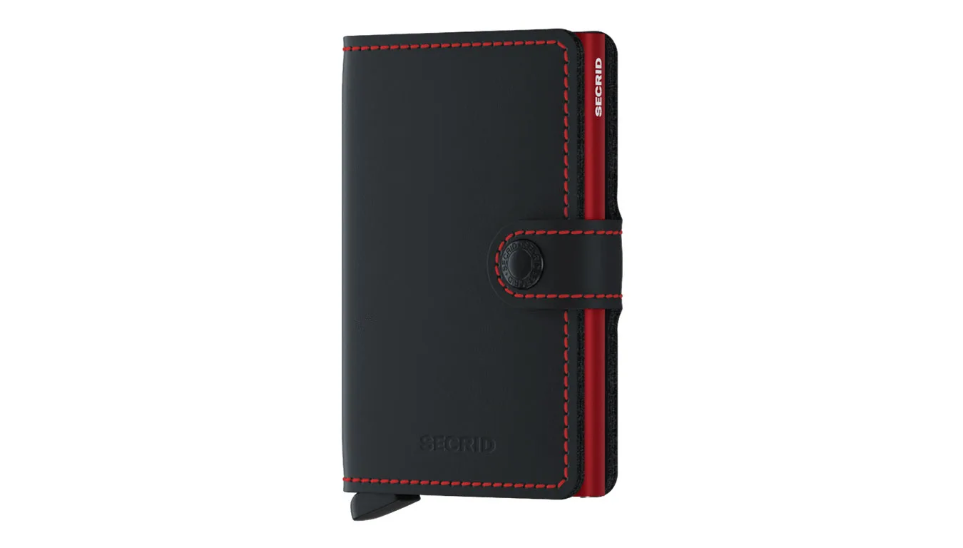 Портмоне Secrid Miniwallet Matte MM-Black-Red черно – Preto – Мъжки портмонета