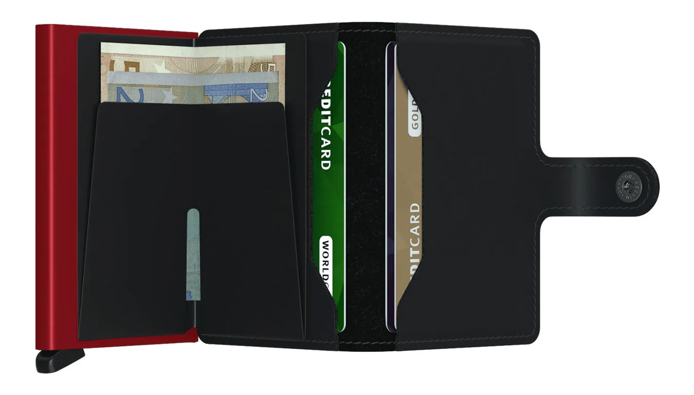 Портмоне Secrid Miniwallet Matte MM-Black-Red черно – Preto – Мъжки портмонета
