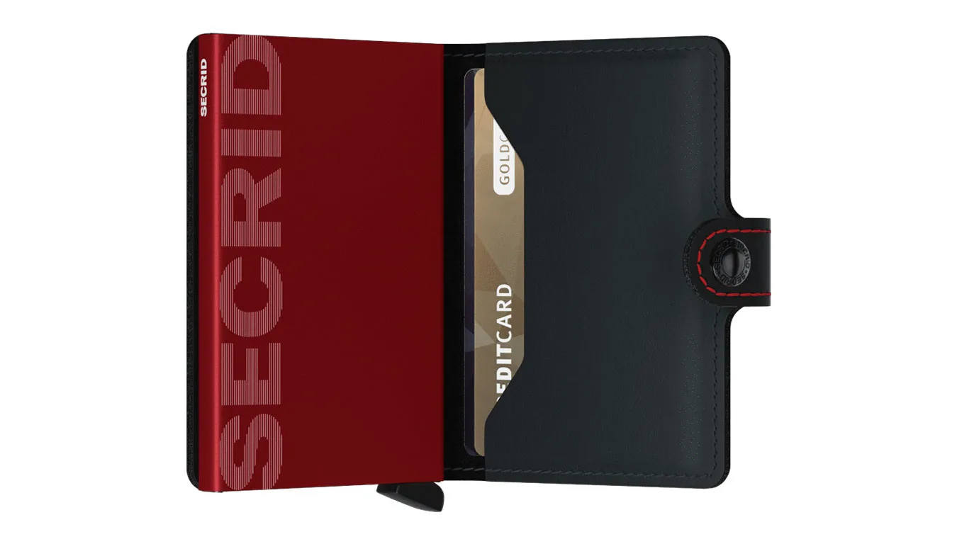 Портмоне Secrid Miniwallet Matte MM-Black-Red черно – Preto – Мъжки портмонета