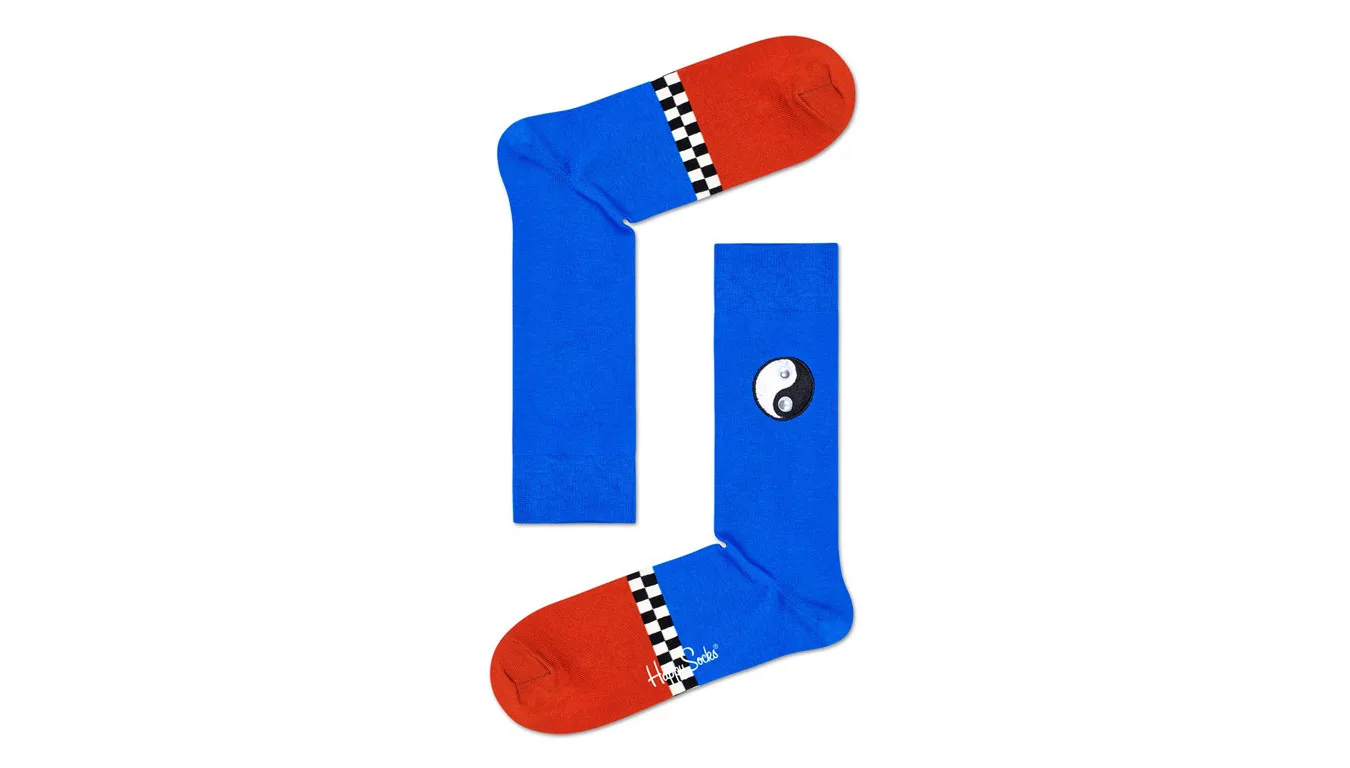 Чорапи Happy Socks Eye Yin/Yang сини – Azul – Чорапи унисекс