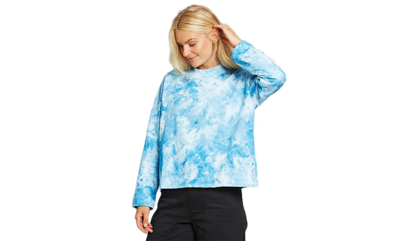Дамски суитшърт Dedicated Loose Lerdala Tie Dye син – Azul – Дамски суитшърти без цип