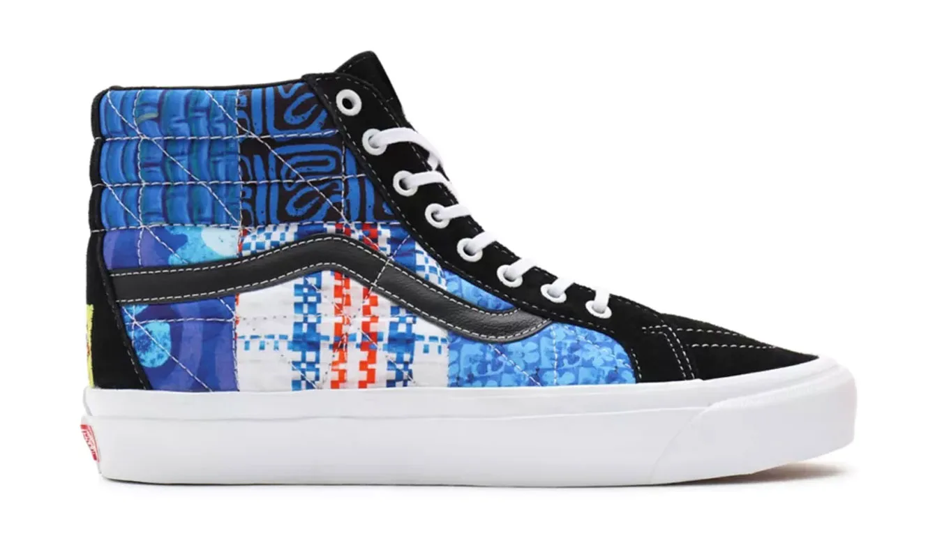 Дамски високи кецове Vans Spongebob Sk8-Hi 38 Dx Sandy Liang Patchwork сини – Azul