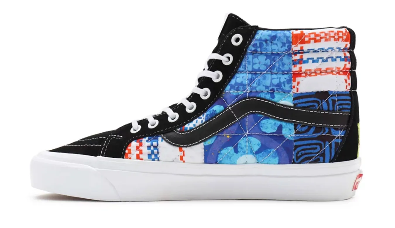 Дамски високи кецове Vans Spongebob Sk8-Hi 38 Dx Sandy Liang Patchwork сини – Azul