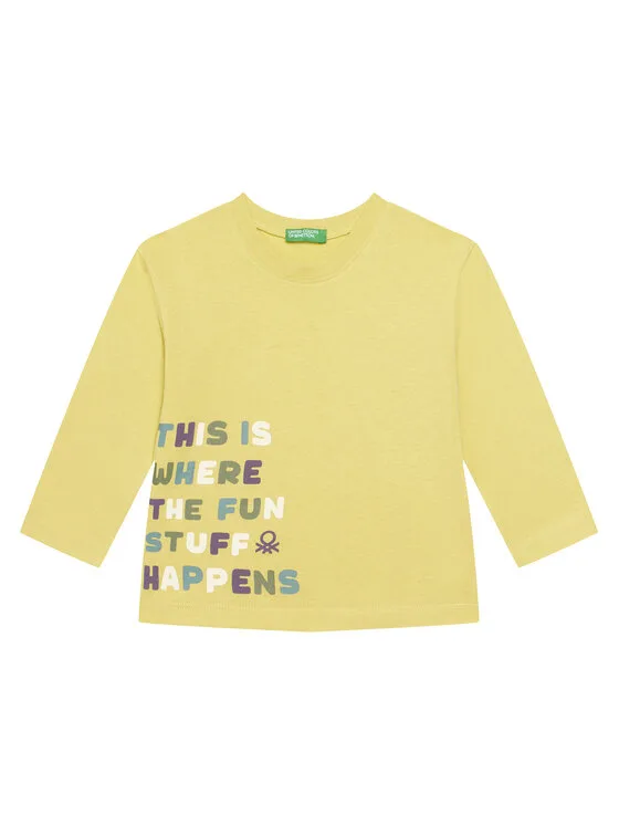 United Colors Of Benetton Блуза 35RYG10K4 Зелен Regular Fit – Детски тениски с дълъг ръкав