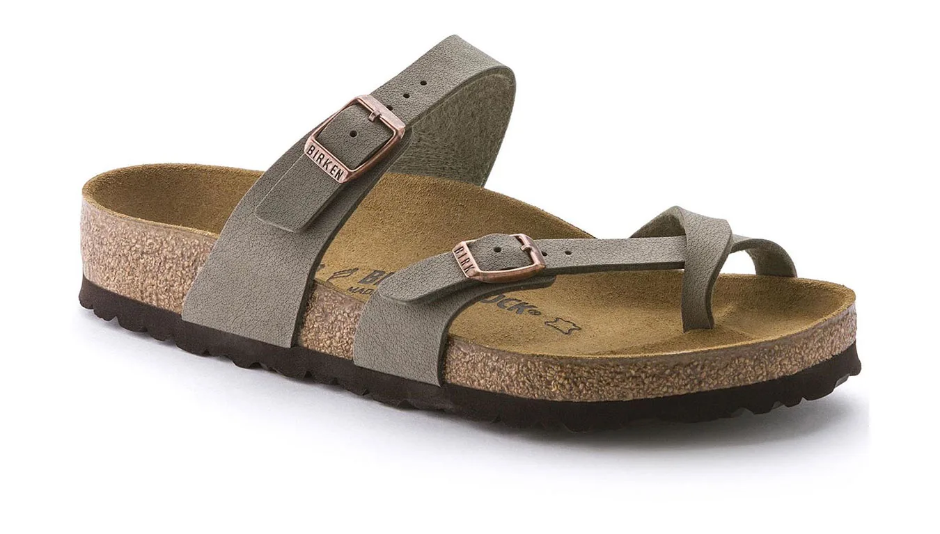 Дамски сандали Birkenstock Mayari BF-Nubuck Stone кафяви – Castanho – Дамски равни сандали
