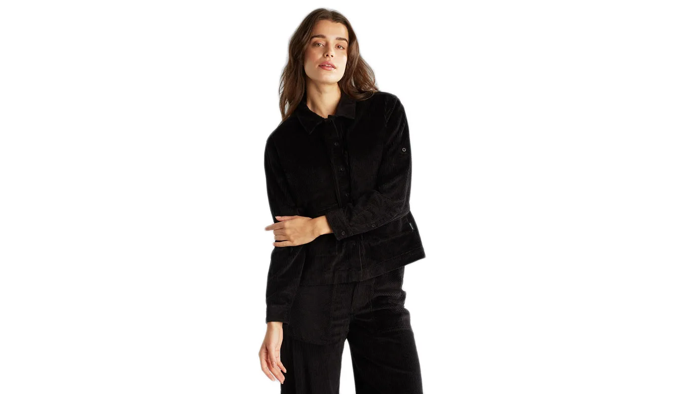 Dedicated Shirt Lima Corduroy Black Mulheres - Preto - 19063 – Дамски ризи