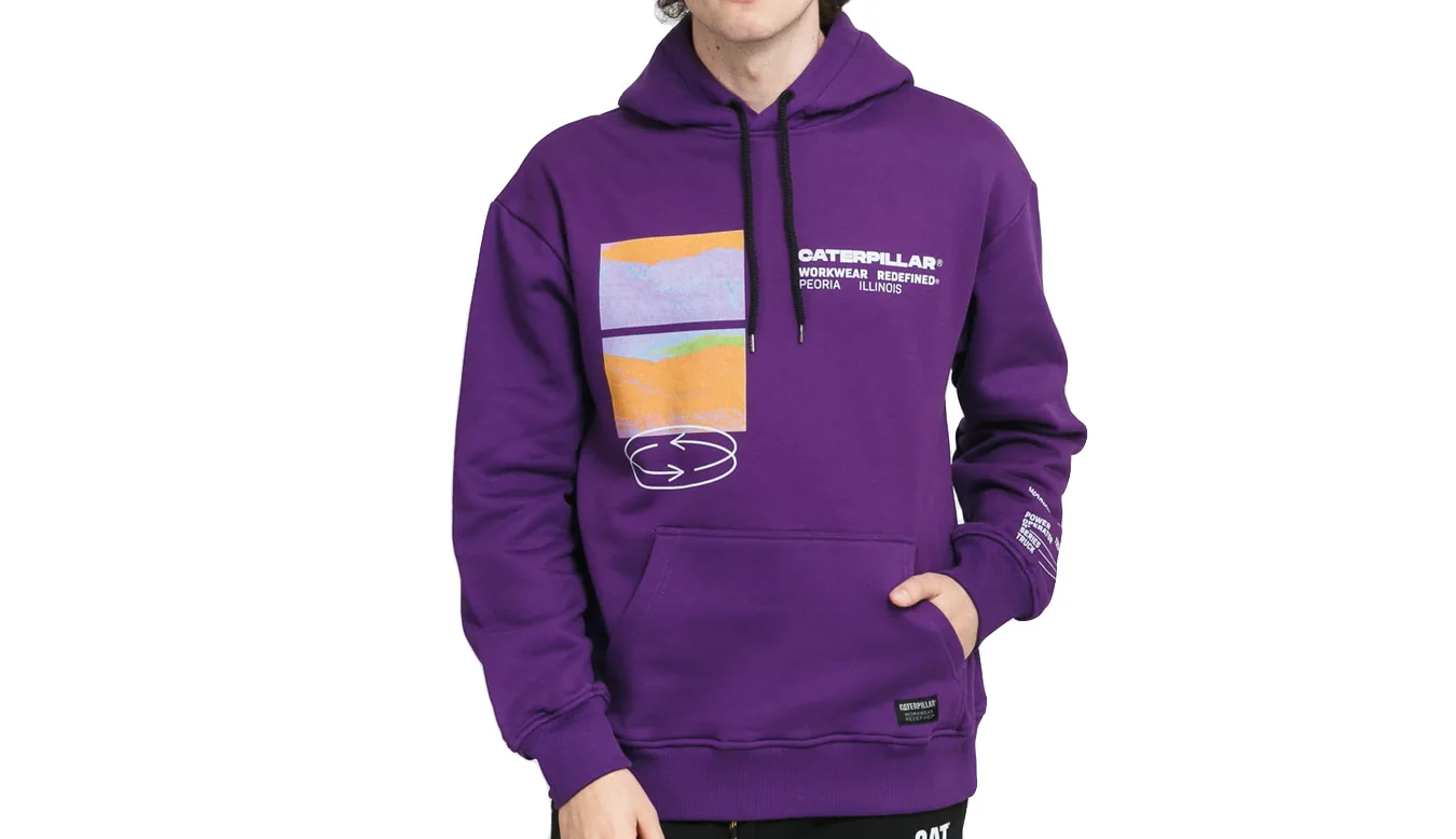 Caterpillar Fashion Pocket Hoodie Purple Homens - Roxo - 2910521-PRL – Мъжки худита