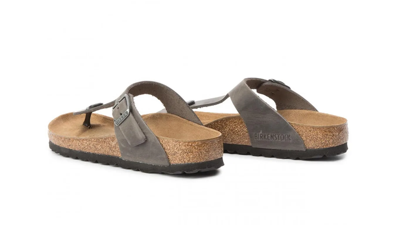 Дамски чехли Birkenstock Gizeh Iron Narrow Fit сиви – Cinza