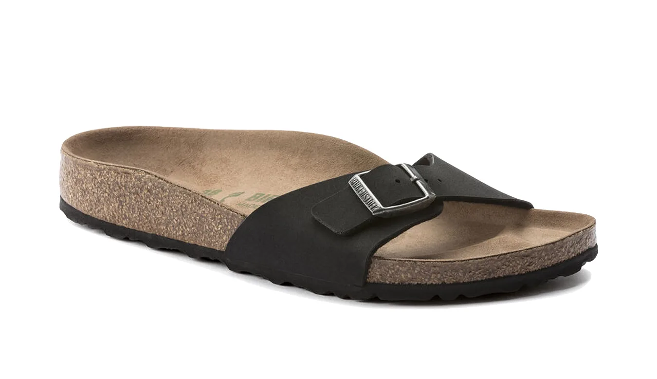 Дамски чехли Birkenstock Madrid Vegan Birko-Flor Nubuck черни – Preto