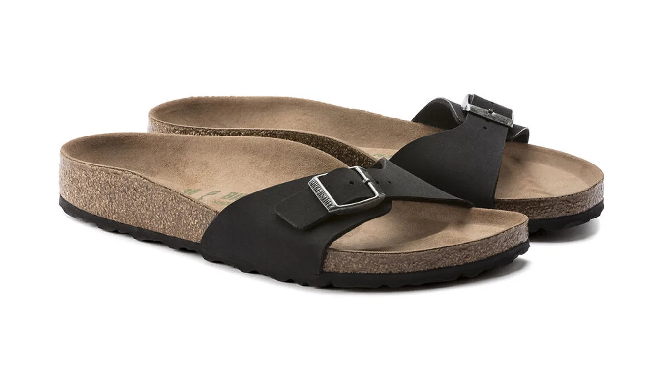 Дамски чехли Birkenstock Madrid Vegan Birko-Flor Nubuck черни – Preto
