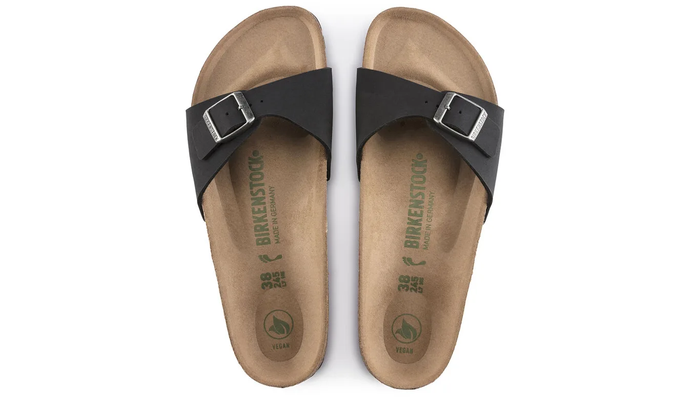 Дамски чехли Birkenstock Madrid Vegan Birko-Flor Nubuck черни – Preto