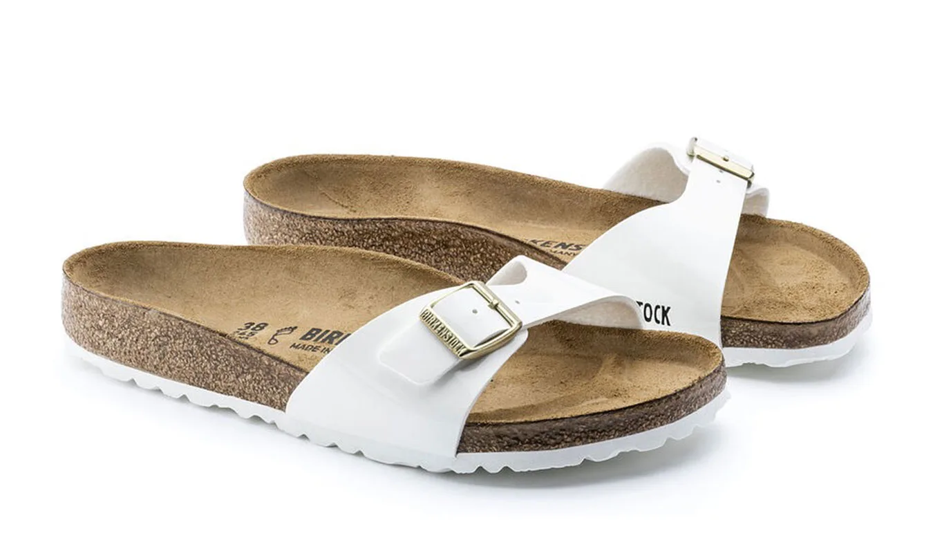 Дамски чехли Birkenstock Madrid BS Patent Narrow Fit бели – Branco
