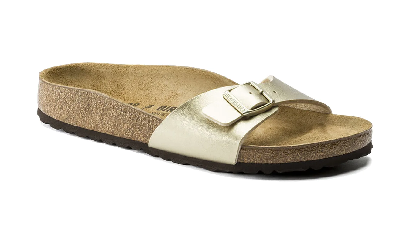 Дамски чехли Birkenstock Madrid Birko-Flor Gold Narrow Fit жълти – Amarelo