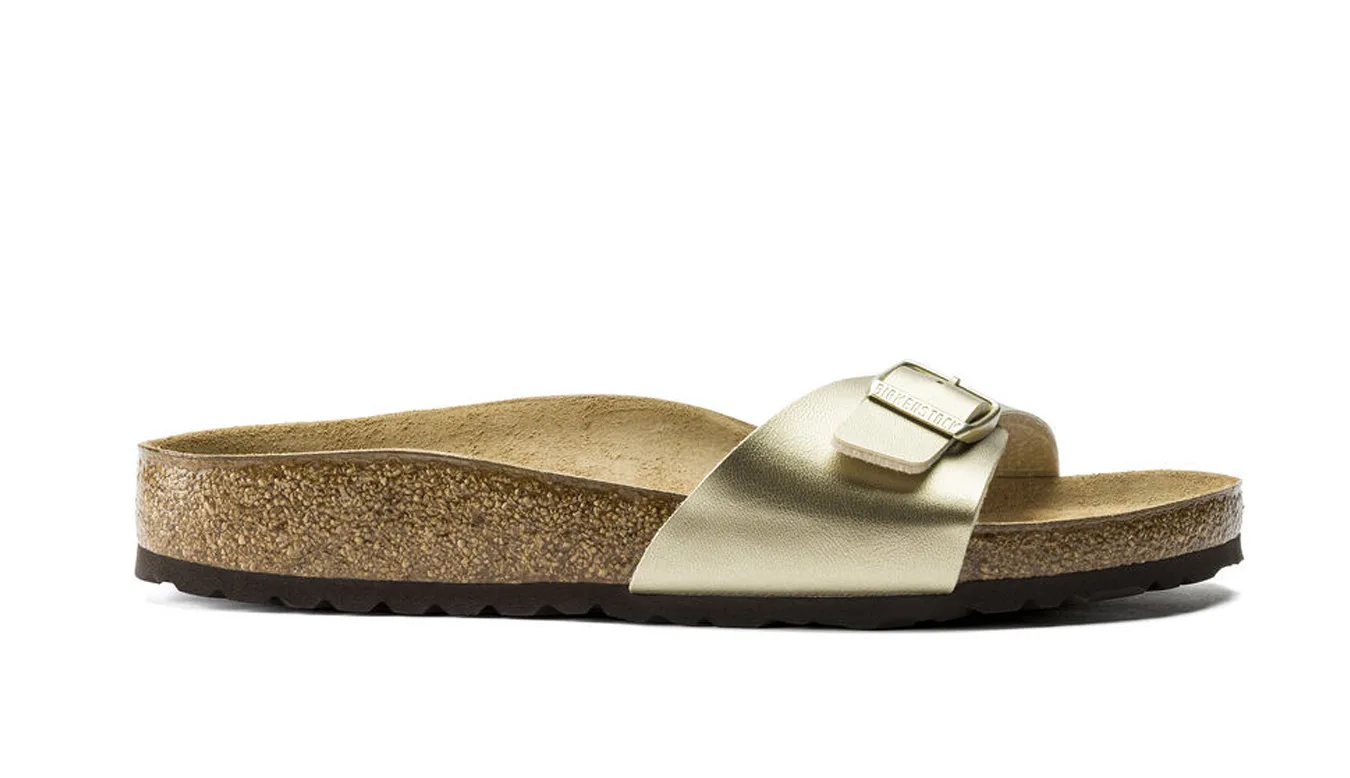 Дамски чехли Birkenstock Madrid Birko-Flor Gold Narrow Fit жълти – Amarelo