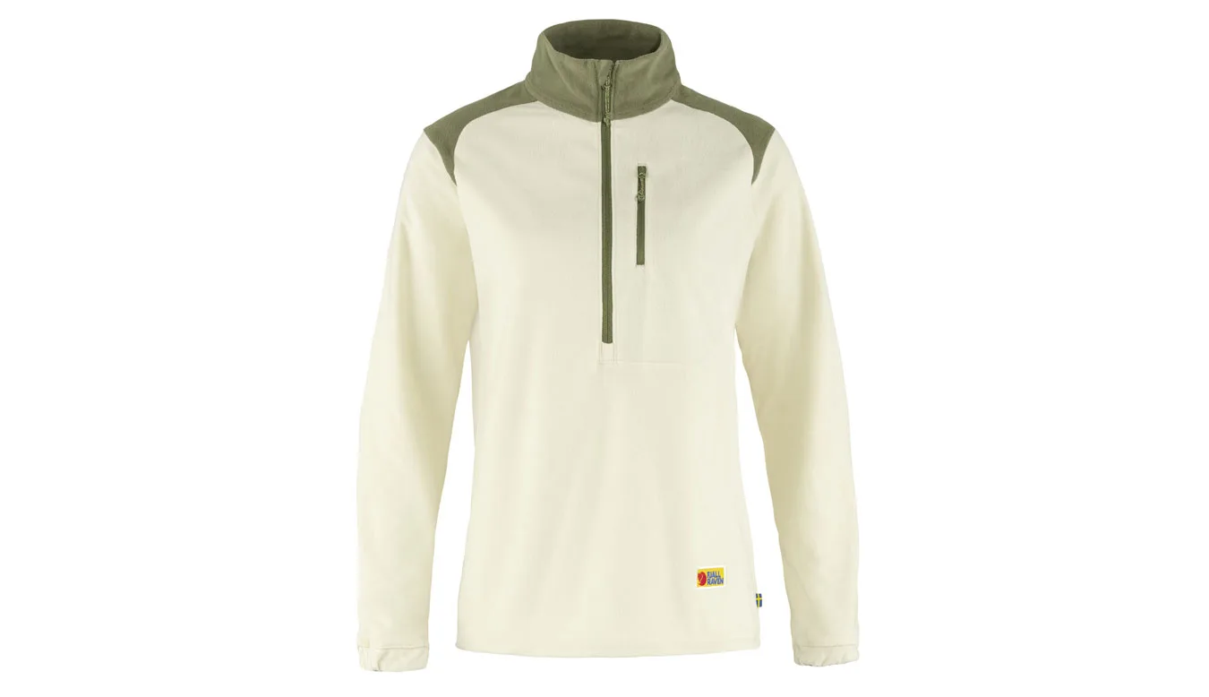 Fjällräven Vardag Lite Fleece W Chalk White Light Olive Mulheres - Branco - F84785-113-622-XS - Size: XS – Дамски худита