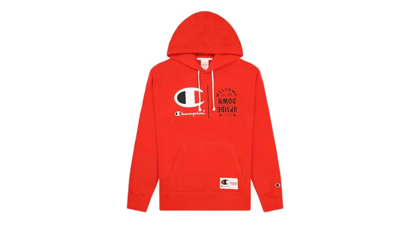 Мъжки суитшърт с качулка Champion x Stranger Things червен – Vermelho – Мъжки худита