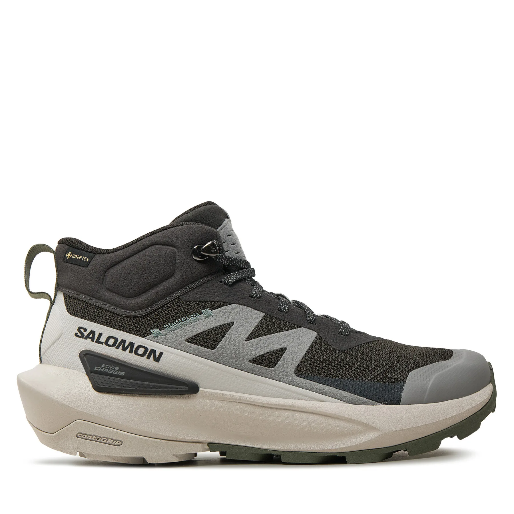 Мъжки високи туристически обувки Salomon Elixir Activ Mid L47457000 сиви – Мъжки високи трекинг обувк…