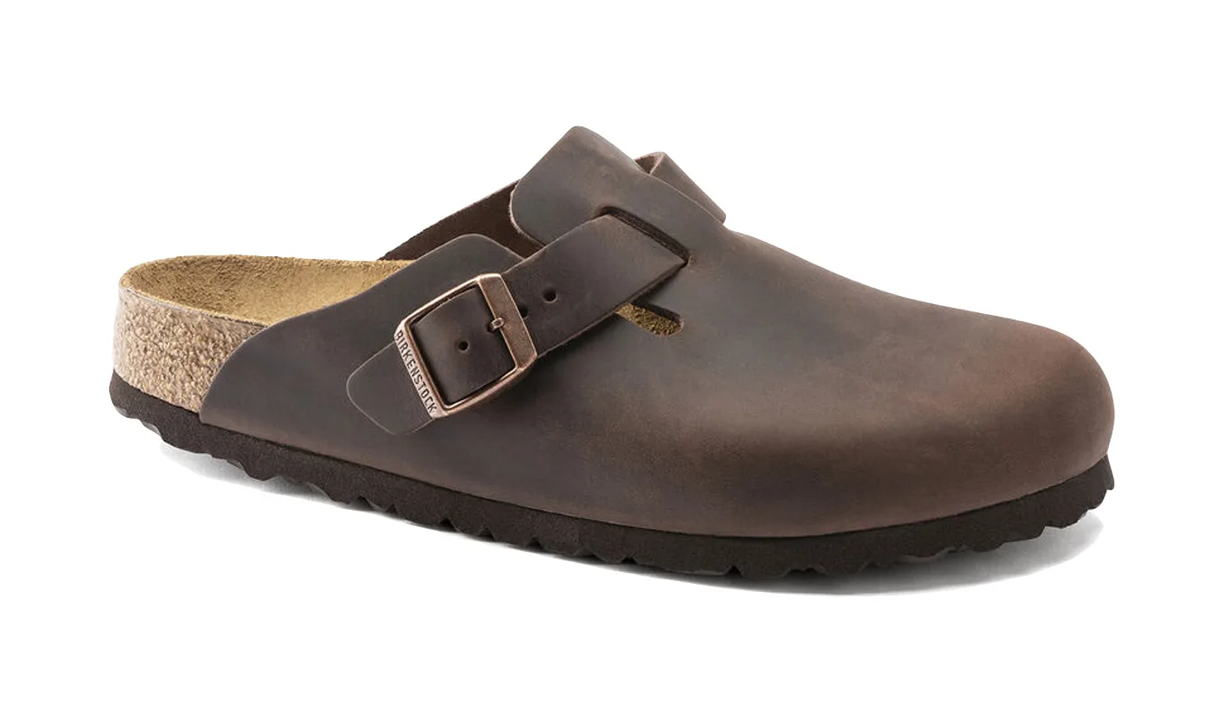Birkenstock Boston Oiled Leather Narrow Fit Brown 860133 Homens - Castanho - 860133 – Мъжки сандали