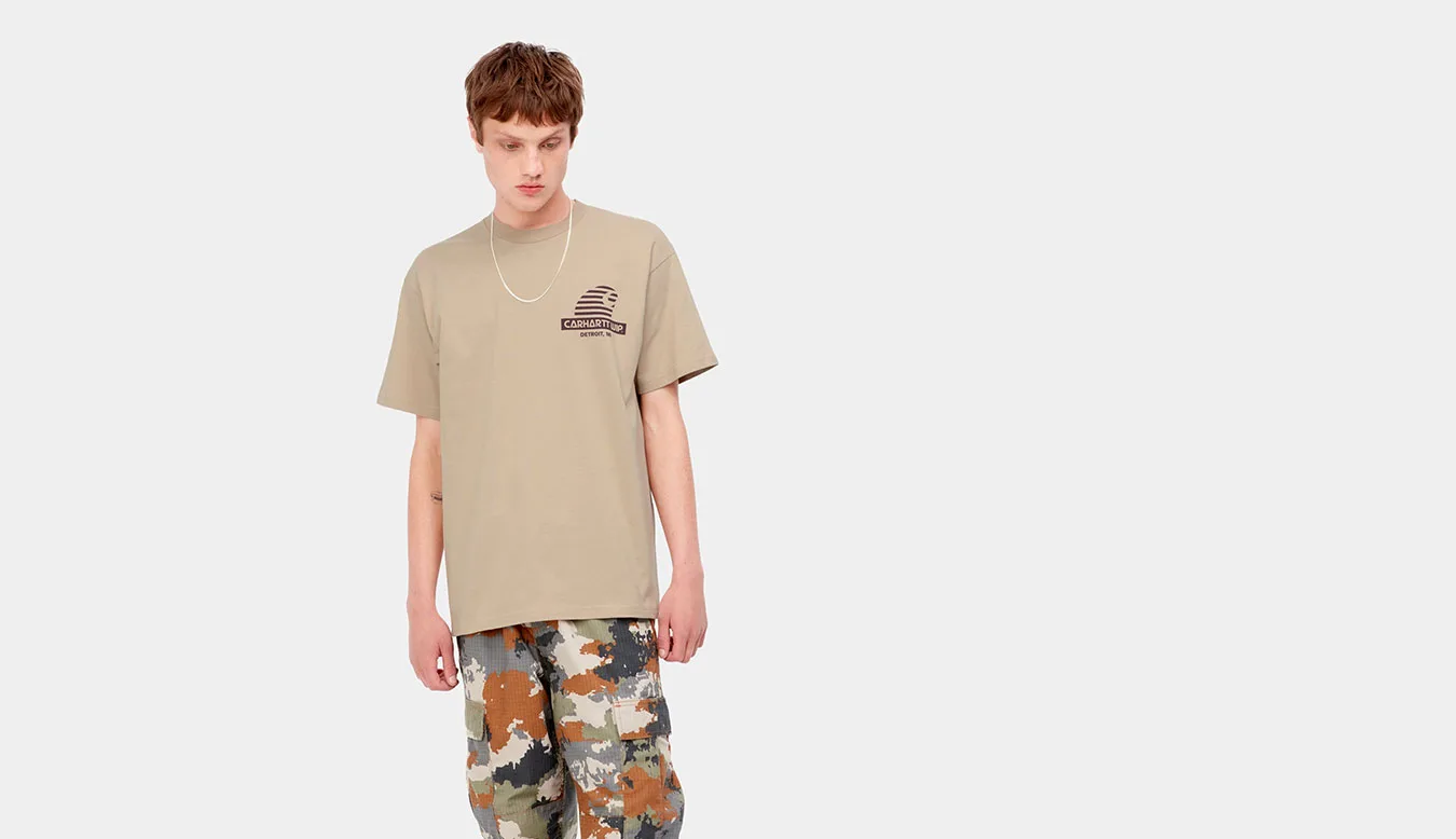 Carhartt WIP S/S Mechanic T-Shirt Wall Homens - Castanho Claro - I030978_17D_XX – Мъжки тениски