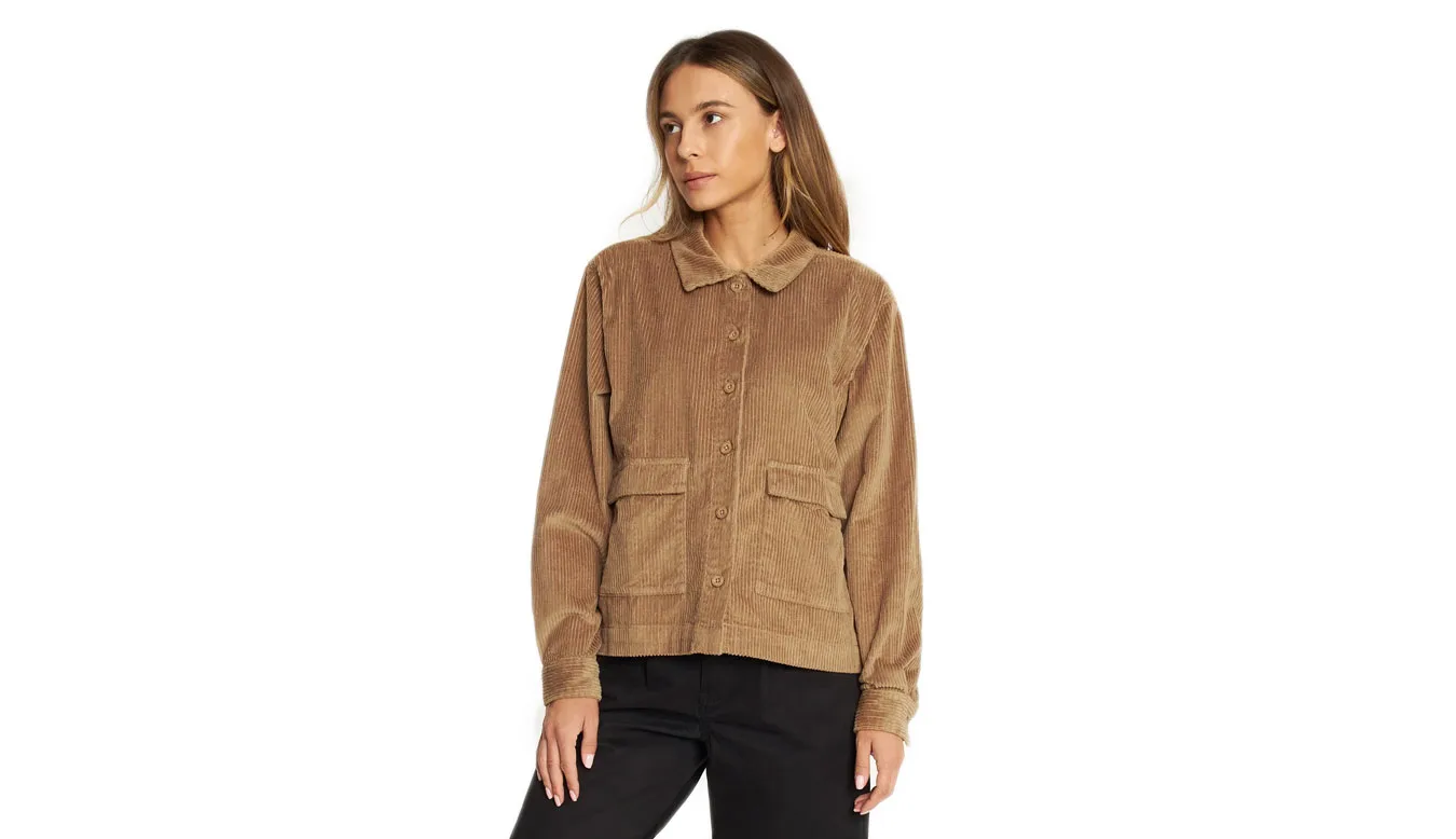 Dedicated Shirt Lima Corduroy Tiger Brown Mulheres - Castanho - 20499 – Дамски ризи