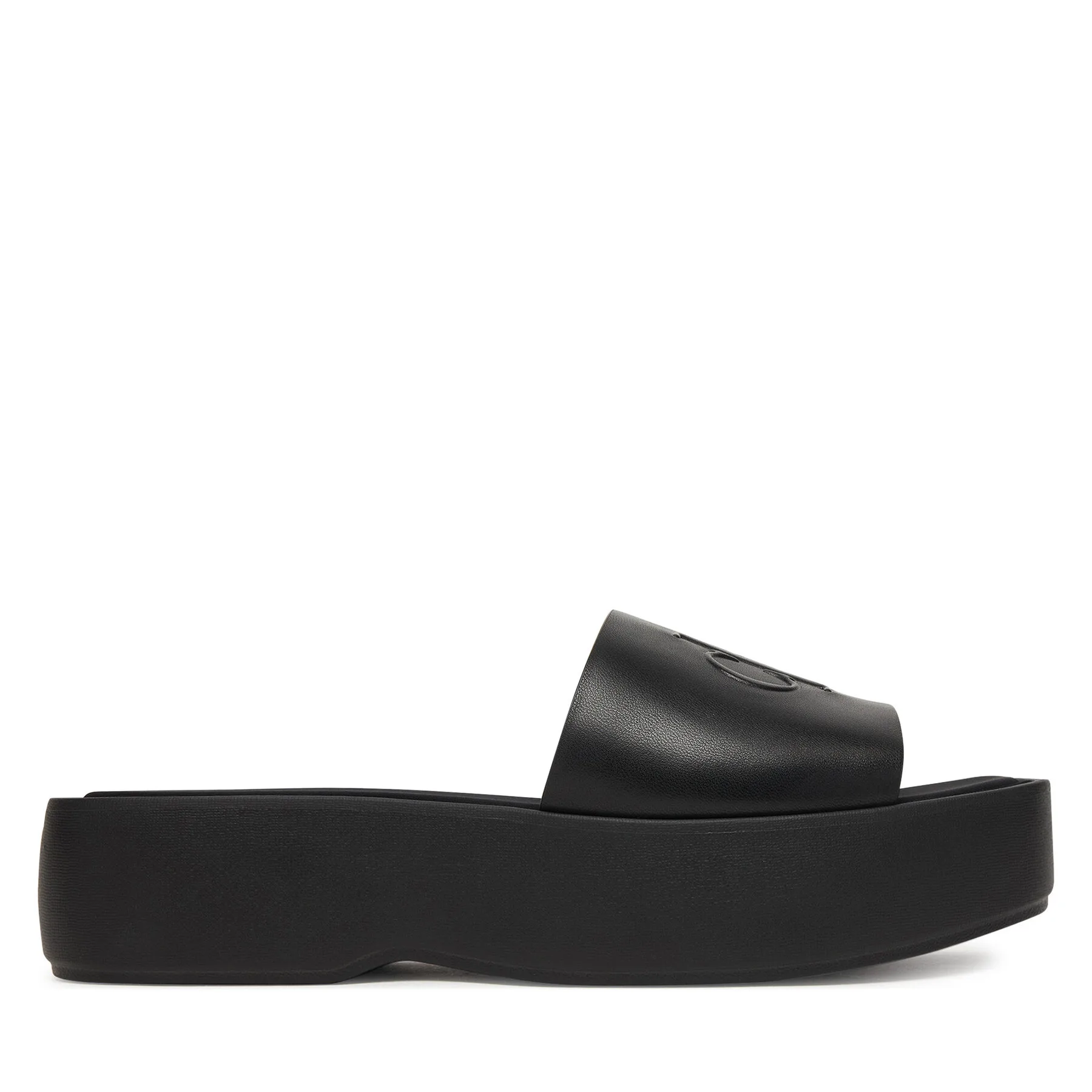 Чехли Calvin Klein Flatf Sndl Lth Mg HW0HW03026 Черен – Дамски чехли
