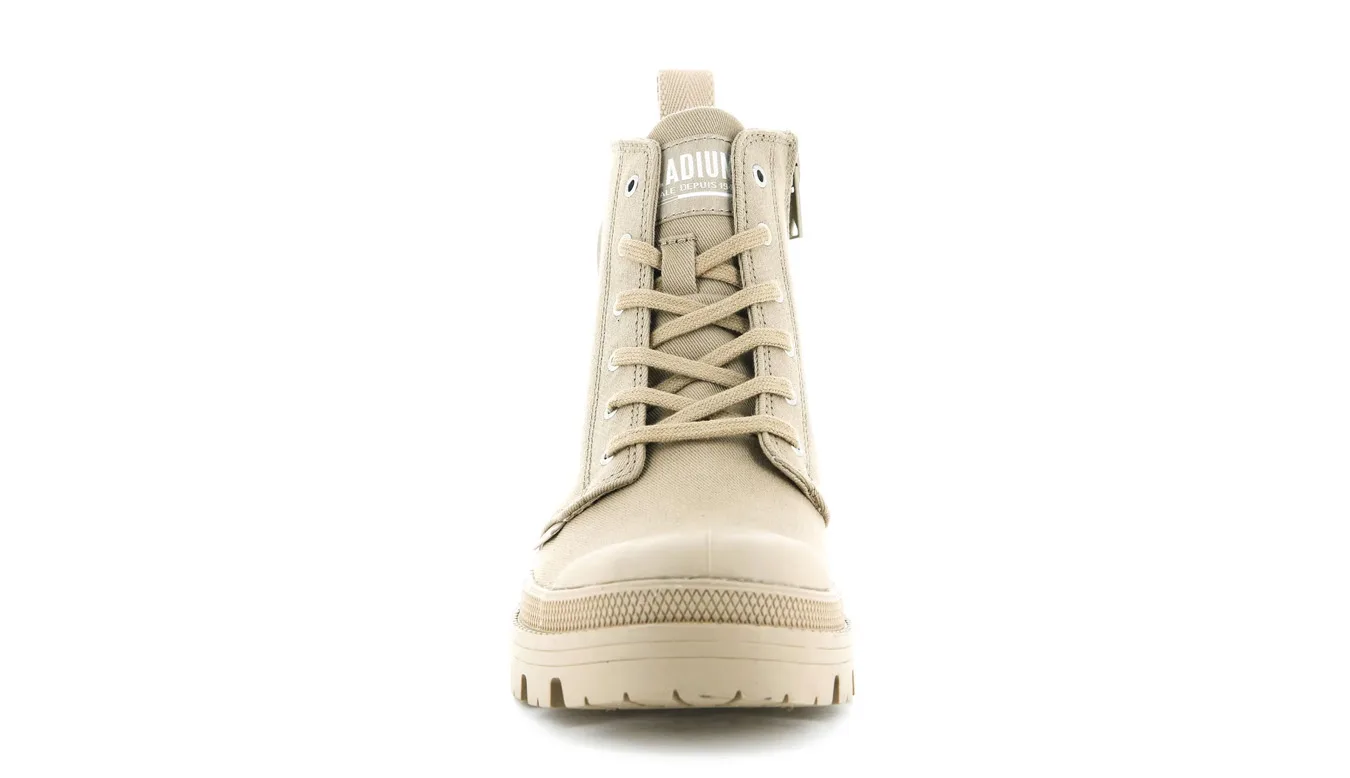 Дамски боти Palladium Pallabase Twill светлокафяви – Castanho Claro – Дамски равни боти