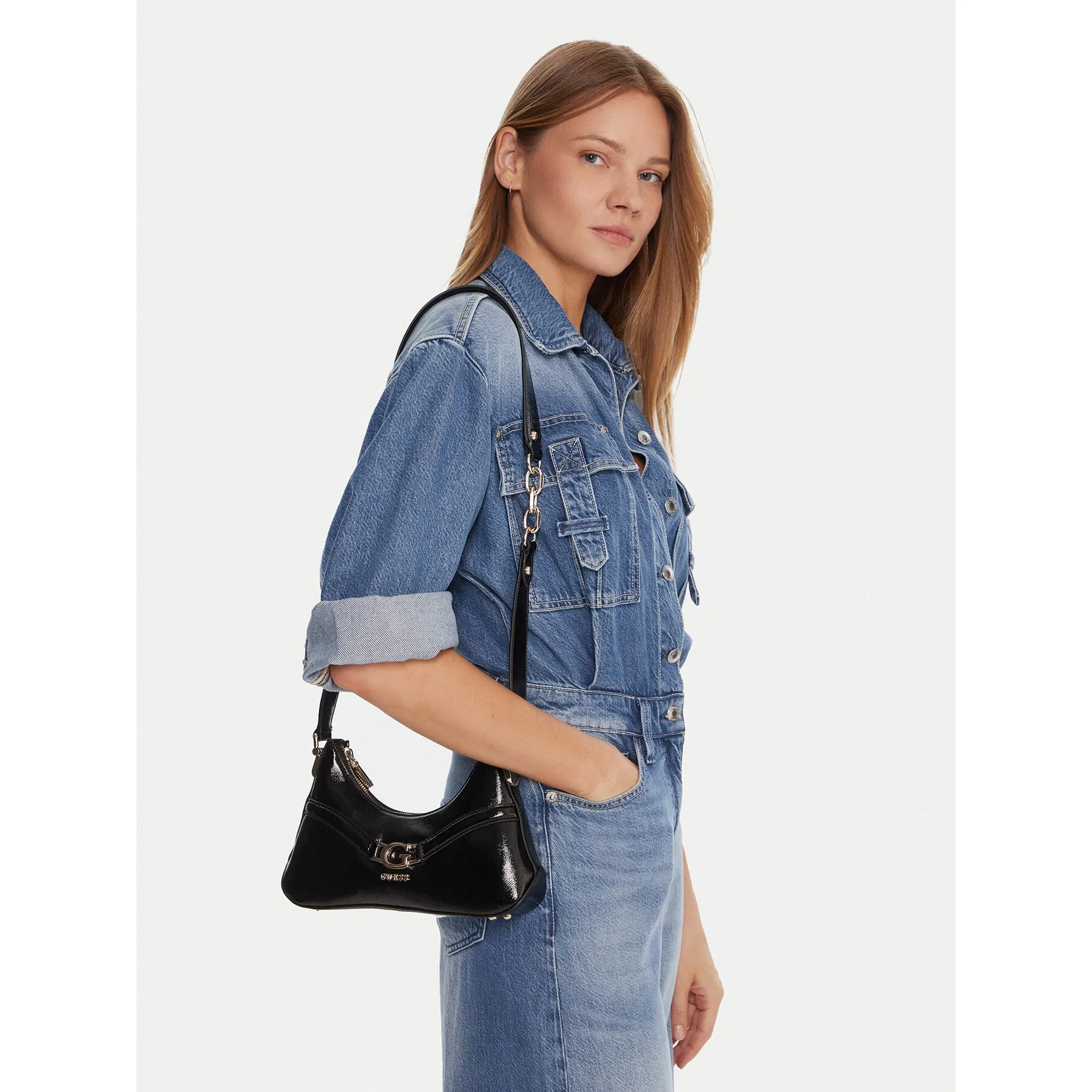 Дамска чанта Guess Dea Mini HWTG79 93730 Черен – Дамски чанти тип плик