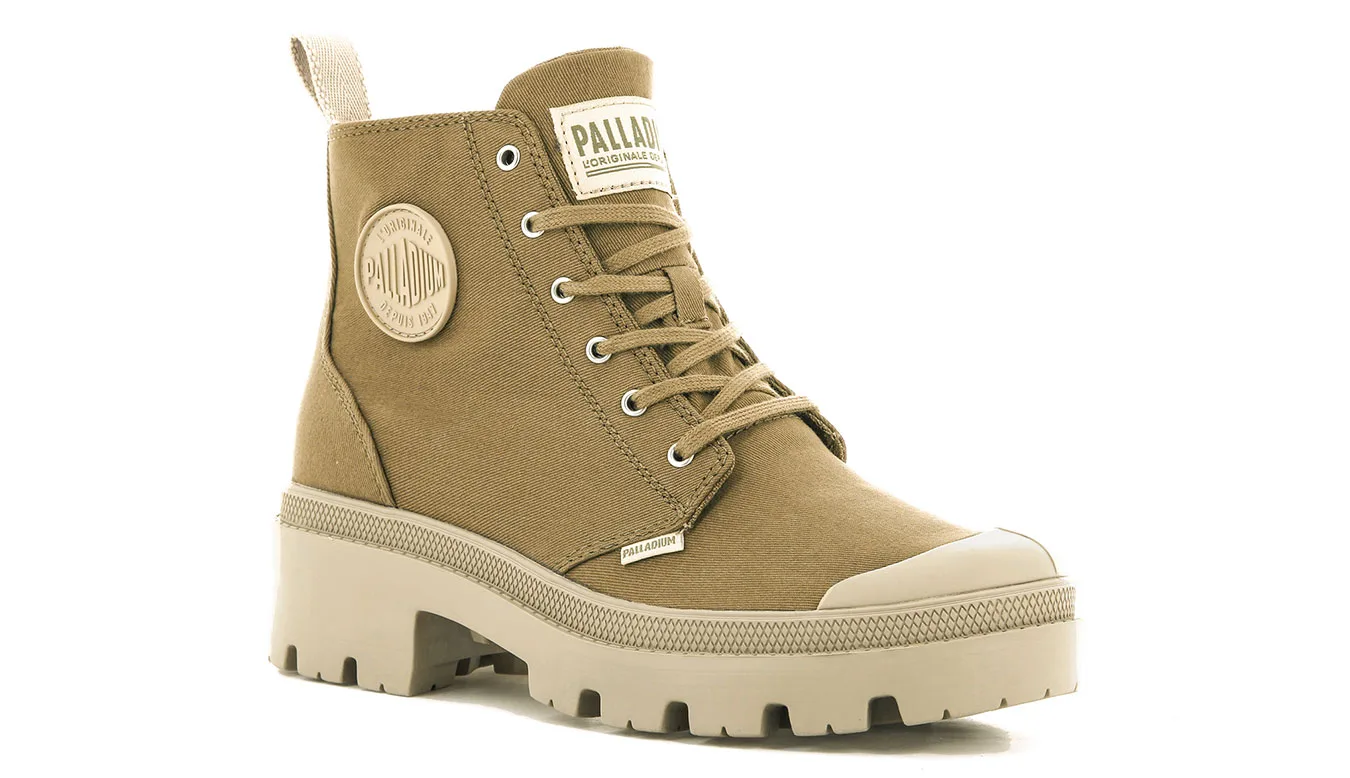 Дамски боти Palladium Pallabase Twill зелени – Verde – Дамски равни боти