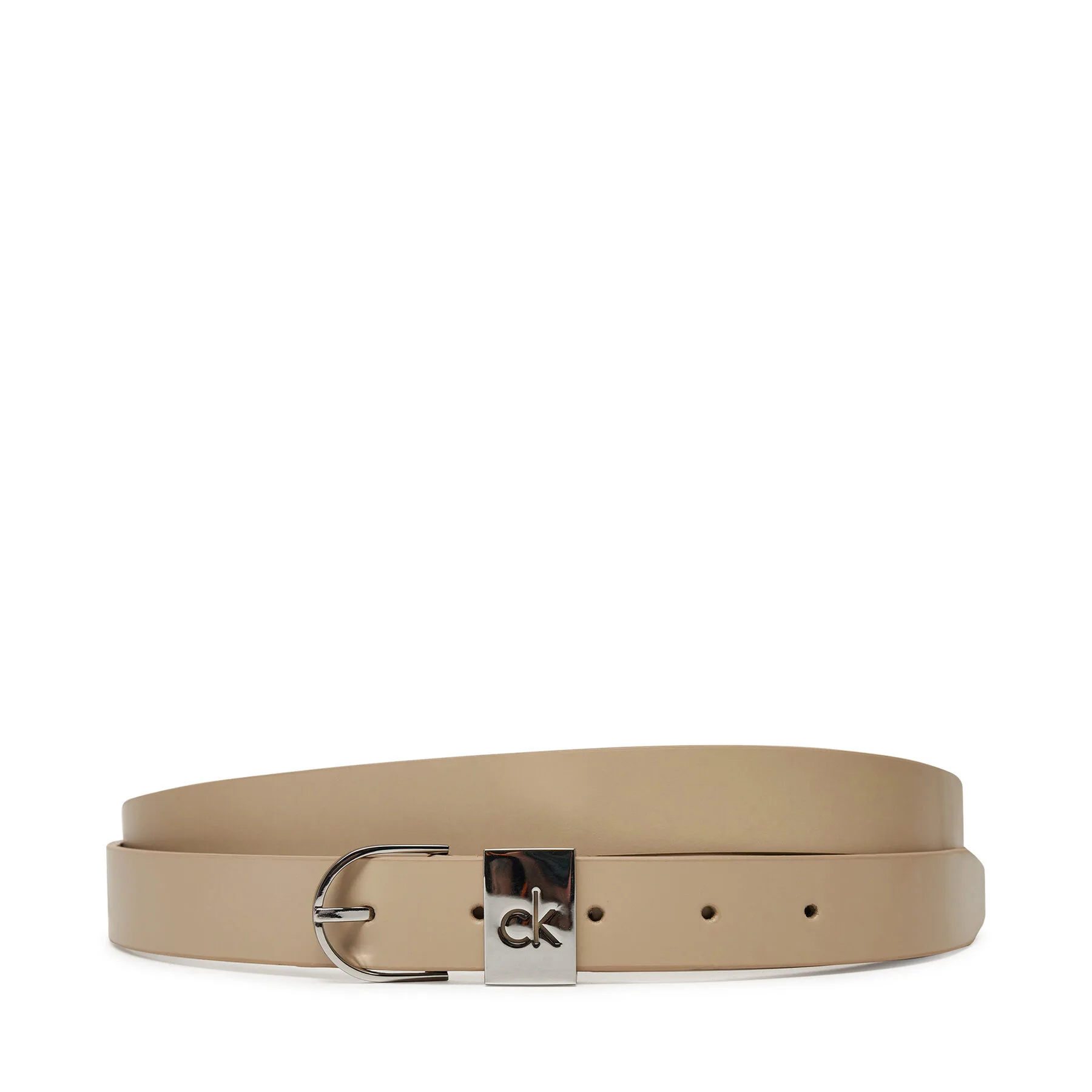 Дамски колан Calvin Klein Ck Loop Rnd Buckle бежов – Дамски колани