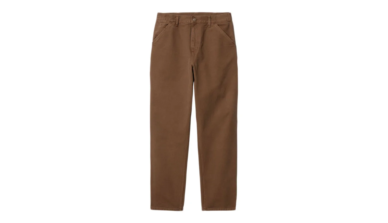 Carhartt WIP Single Knee Pant Tamarind Homens - Castanho - I026463_1CN_FH – Мъжки панталони