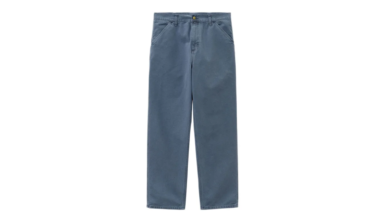 Carhartt WIP Single Knee Pant Stone Blue Homens - Azul - I026463_0WA_FH-33-32 - Size: 33-32 – Мъжки панталони