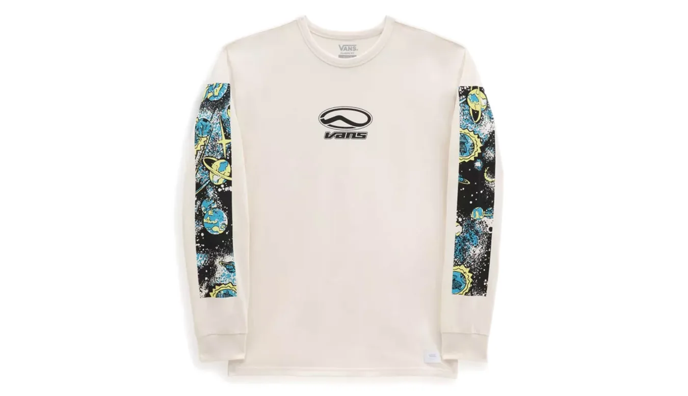 Vans Anaheim Space Galaxy L/S Homens - Branco - VN0007VD3KS-XL - Size: XL – Мъжки тениски