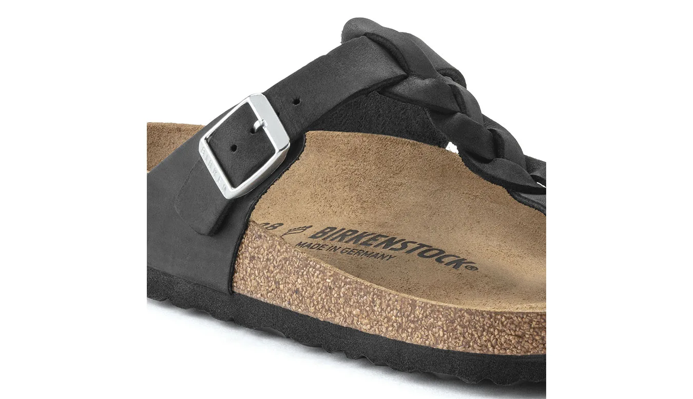 Дамски чехли Birkenstock Gizeh Oiled Leather Narrow Fit черни – Preto