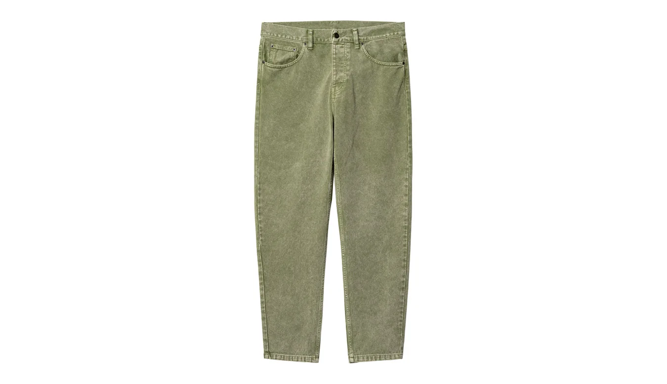 Carhartt WIP Newel Kiwi (Worn Washed) Homens - Verde - I029148_1D0_WD-34 - Size: 34 – Мъжки панталони