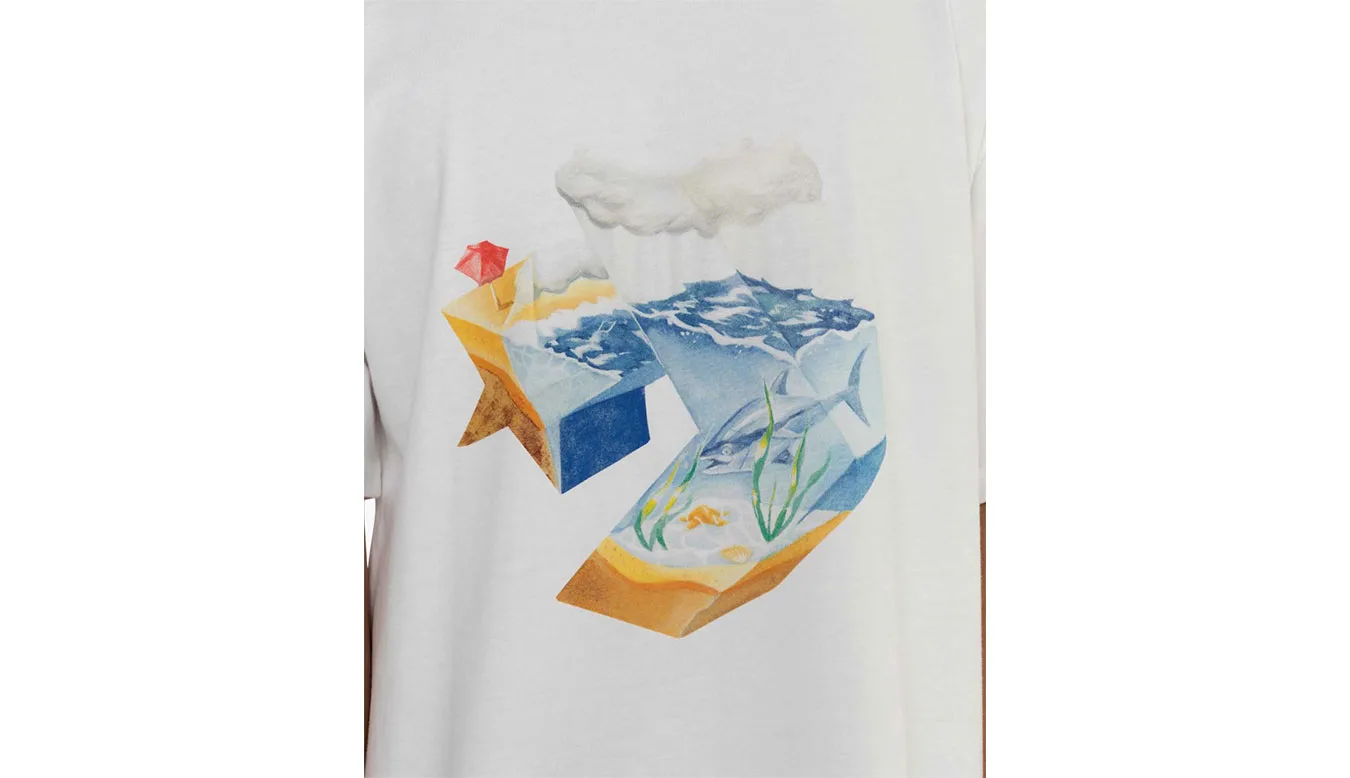 Converse Star Chevron Ocean T-Shirt White Homens - Branco - 10024746-A02 – Мъжки тениски