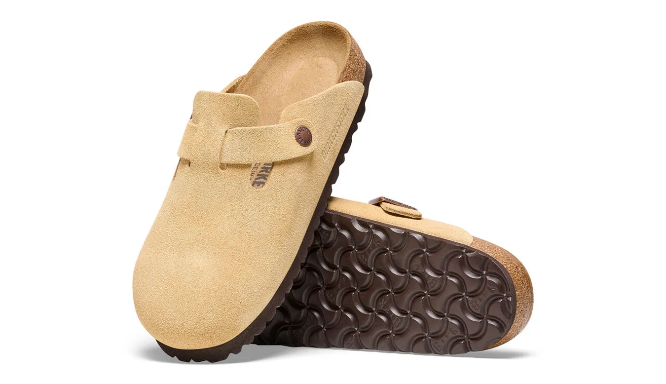 Дамски чехли Birkenstock Boston Suede Leather светлокафяви – Castanho Claro