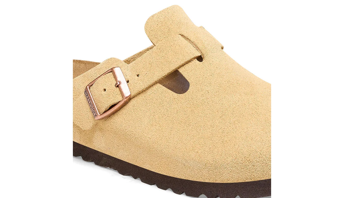 Дамски чехли Birkenstock Boston Suede Leather светлокафяви – Castanho Claro