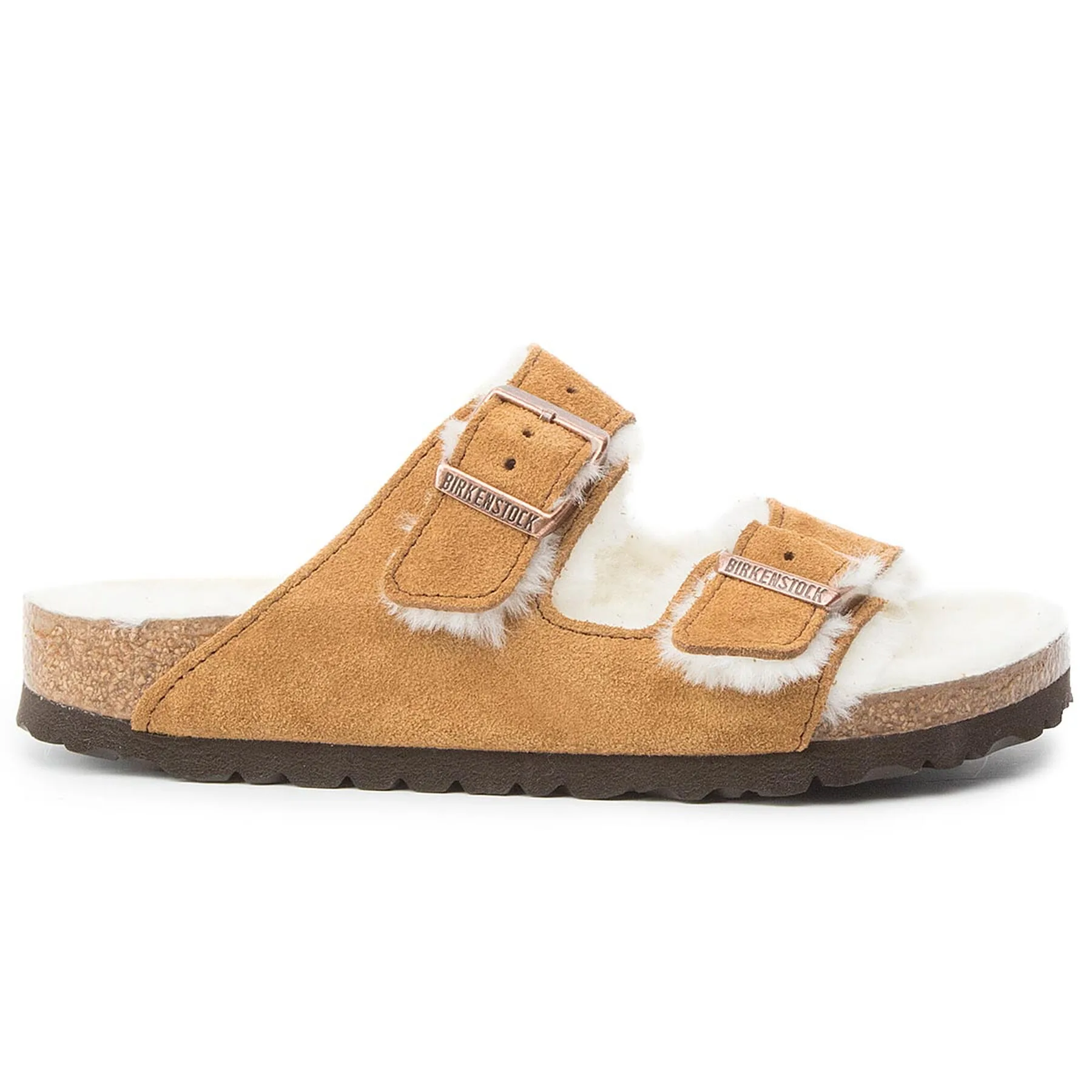Пантофи Birkenstock Arizona Fur 1001135 Кафяв – Дамски пантофи