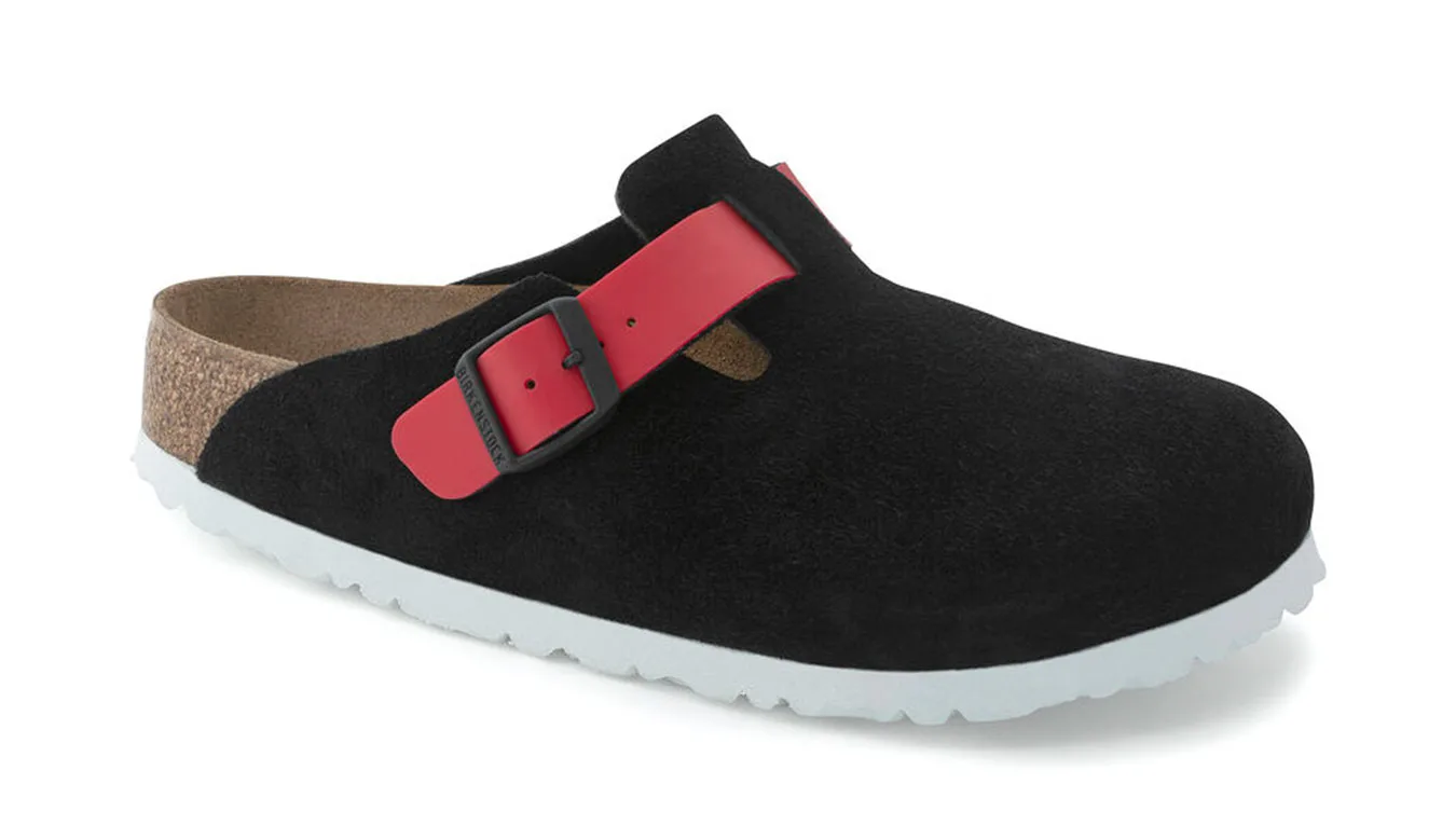 Чехли Birkenstock Boston Suede Leather Narrow fit черни – Preto – Чехли и джапанки унисекс