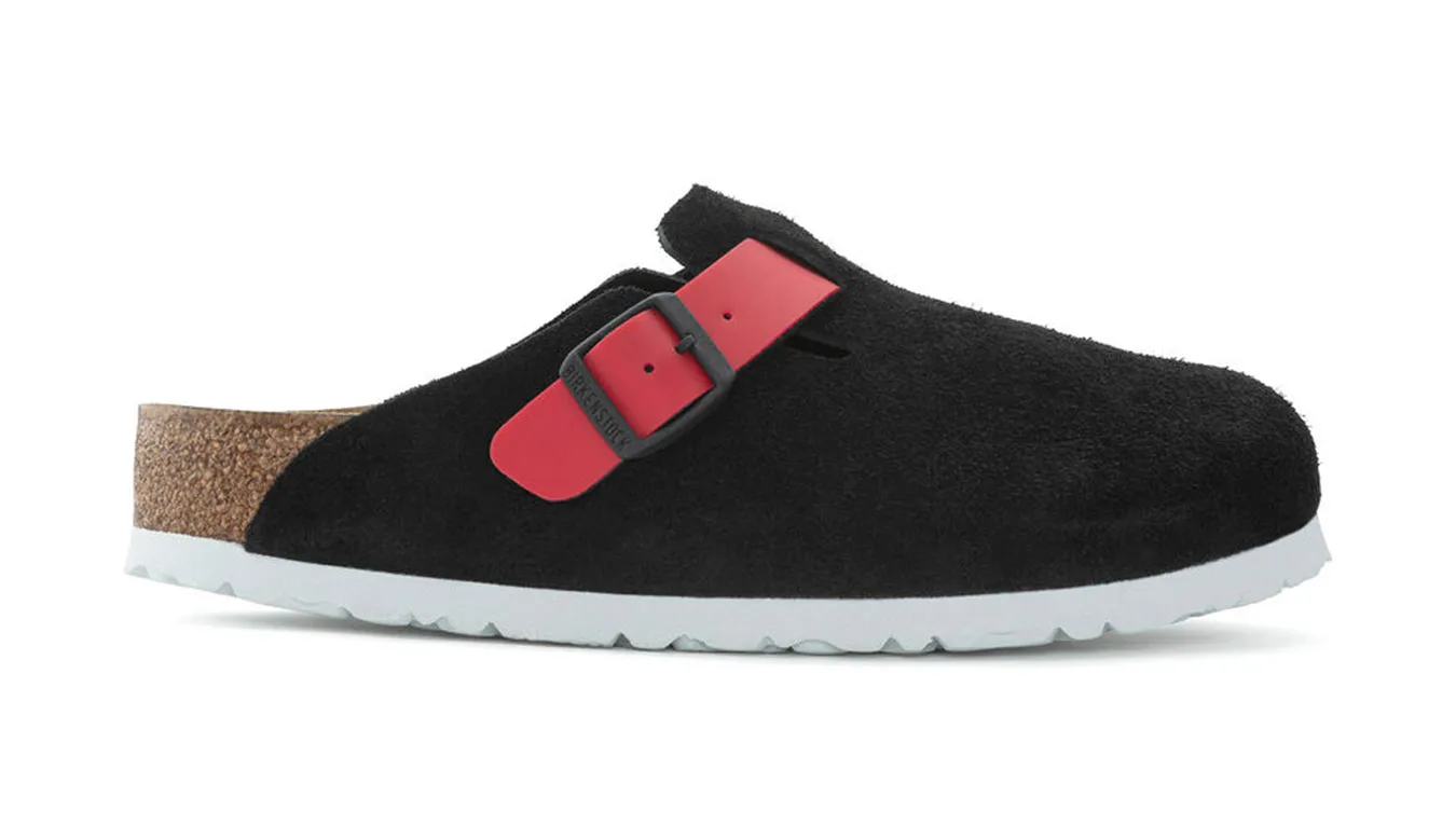 Чехли Birkenstock Boston Suede Leather Narrow fit черни – Preto – Чехли и джапанки унисекс