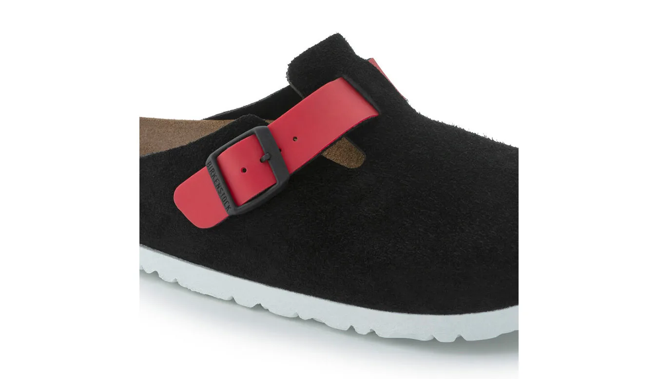 Чехли Birkenstock Boston Suede Leather Narrow fit черни – Preto – Чехли и джапанки унисекс