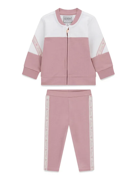 Guess Комплект суитшърт и клин A6YG06 K3909 Розов Regular Fit – Детски комплекти