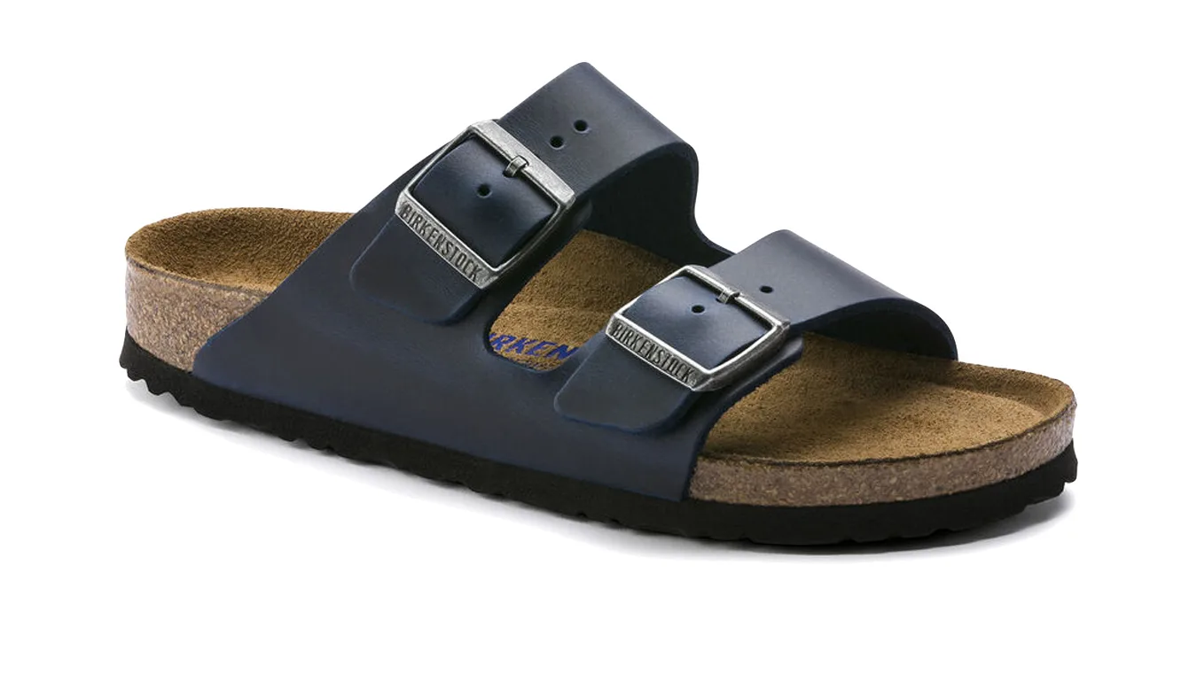 Дамски чехли Birkenstock Arizona Soft Footbed Oiled Nubuck Leather 1013643 сини – Azul
